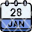 calendar-january-twenty-eight-date-monthly-time-and-month-schedule-icon