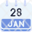 calendar-january-twenty-eight-date-monthly-time-month-schedule-icon
