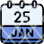 calendar-january-twenty-five-date-monthly-time-and-month-schedule-icon