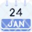 calendar-january-twenty-four-date-monthly-time-month-schedule-icon