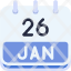 calendar-january-twenty-six-date-monthly-time-month-schedule-icon