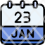 calendar-january-twenty-three-date-monthly-time-and-month-schedule-icon