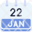 calendar-january-twenty-two-date-monthly-time-month-schedule-icon