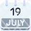 calendar-july-nineteen-date-monthly-time-and-month-schedule-icon