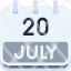calendar-july-twenty-date-monthly-time-and-month-schedule-icon