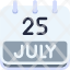 calendar-july-twenty-five-date-monthly-time-and-month-schedule-icon