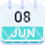 calendar-june-eight-date-monthly-time-and-month-schedule-icon