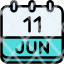calendar-june-eleven-date-monthly-time-and-month-schedule-icon