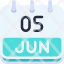 calendar-june-five-date-monthly-time-and-month-schedule-icon