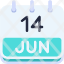 calendar-june-fourteen-date-monthly-time-and-month-schedule-icon