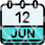 calendar-june-twelve-date-monthly-time-and-month-schedule-icon