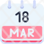 calendar-march-eighteen-date-monthly-time-month-schedule-icon