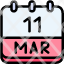 calendar-march-eleven-date-monthly-time-month-schedule-icon