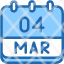 calendar-march-four-date-monthly-time-month-schedule-icon