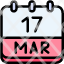 calendar-march-seventeen-date-monthly-time-month-schedule-icon