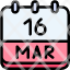 calendar-march-sixteen-date-monthly-time-month-schedule-icon