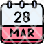 calendar-march-twenty-eight-date-monthly-time-month-schedule-icon