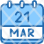 calendar-march-twenty-one-date-monthly-time-month-schedule-icon