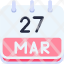 calendar-march-twenty-seven-date-monthly-time-month-schedule-icon