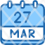 calendar-march-twenty-seven-date-monthly-time-month-schedule-icon