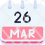calendar-march-twenty-six-date-monthly-time-month-schedule-icon