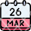 calendar-march-twenty-six-date-monthly-time-month-schedule-icon