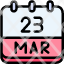 calendar-march-twenty-three-date-monthly-time-month-schedule-icon