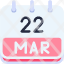 calendar-march-twenty-two-date-monthly-time-month-schedule-icon