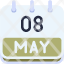 calendar-may-eight-date-monthly-time-month-schedule-icon