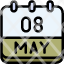 calendar-may-eight-date-monthly-time-month-schedule-icon