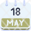 calendar-may-eighteen-date-monthly-time-month-schedule-icon