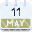 calendar-may-eleven-date-monthly-time-month-schedule-icon