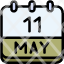 calendar-may-eleven-date-monthly-time-month-schedule-icon