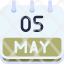 calendar-may-five-date-monthly-time-month-schedule-icon