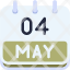 calendar-may-four-date-monthly-time-month-schedule-icon
