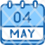 calendar-may-four-date-monthly-time-month-schedule-icon