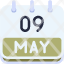 calendar-may-nine-date-monthly-time-month-schedule-icon