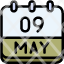 calendar-may-nine-date-monthly-time-month-schedule-icon