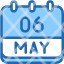 calendar-may-six-date-monthly-time-month-schedule-icon