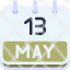 calendar-may-thirteen-date-monthly-time-month-schedule-icon