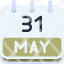 calendar-may-thirty-one-date-monthly-time-month-schedule-icon