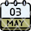 calendar-may-three-date-monthly-time-month-schedule-icon