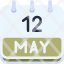 calendar-may-twelve-date-monthly-time-month-schedule-icon