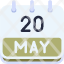 calendar-may-twenty-date-monthly-time-month-schedule-icon