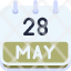 calendar-may-twenty-eight-date-monthly-time-month-schedule-icon