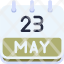 calendar-may-twenty-three-date-monthly-time-month-schedule-icon