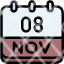 calendar-november-eight-date-monthly-time-month-schedule-icon