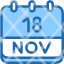 calendar-november-eighteen-date-monthly-time-month-schedule-icon