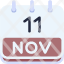 calendar-november-eleven-date-monthly-time-month-schedule-icon