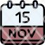 calendar-november-fifteen-date-monthly-time-month-schedule-icon